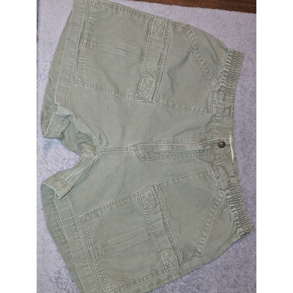 Cabela's Shorts Men 36 Green Flat Front Casual Hiking Outdoors Cargo 6 Pockets